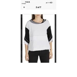 Elisa Cavaletti Lagenlook Art To Wear Textured Jacquard Sweatshirt Top Sz 42 S